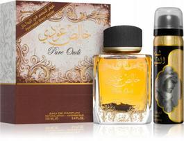 Parfumuotas vanduo Lattafa Khalis Pure Oudi 100 ml ir unisex dezodorantas