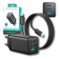 65W GaN įkroviklis 2x USB-C su 100W USB-C laidu