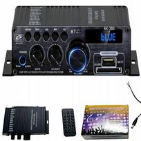 Mini Bluetooth HiFi stiprintuvas 5.0 stereo, su nuotolinio valdymo pultu, 12V DC