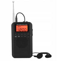 Nešiojama AM/FM LCD kišeninė radija, juoda, USB