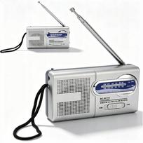 Nešiojamas virtuvinis radijas su FM/AM, baterijomis ir antena