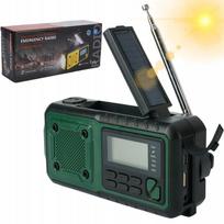 Daugiafunkcinė saulės radija 4000mAh AM FM SW SOS USB žibintuvėlis