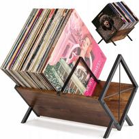 Vinilo plokštelių stovas Retro, 80 vnt., 30x30x40 cm