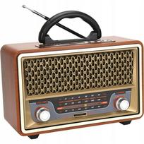 Nešiojamas retro radijas su Bluetooth, FM, USB, AUX ir distanciniu pultu