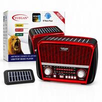 Virtuvinis nešiojamas retro FM radijas su saulės baterija, Bluetooth, žibintuvėliu ir USB įkrovimu