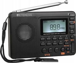 Nešiojama radija Retekess V115, FM/AM/SW, tinklinė-baterinė