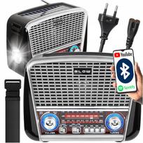 Virtuvinis radijas FM retro, saulės energija, Bluetooth, USB, žibintuvėlis, įkraunama baterija