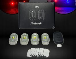 LED stroboskopinių šviesų rinkinys CSTG, 4 vnt., automobiliui, dronui, dviračiui, motociklui