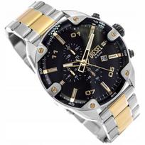 Vyriškas laikrodis Diesel DZ4627 Spiked sidabrinis-auksinis chronograph su data