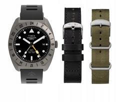Vyriškas laikrodis Timex TITANIUM AUTOMAT GMT TW2W53000 WR200 safyro stiklas
