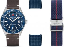 Vyriškas SWISS MILITARY SMWGB0004902-SET laikrodis, tamsiai mėlyna papildoma apyrankė