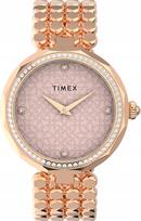 Moteriškas laikrodis su auksine apyranke TIMEX ir cirkoniais
