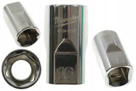 Milwaukee 16mm 1/2" šešiakampė chromuota standartinė metrinė galvutė