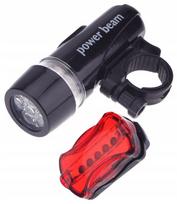 Dviračio žibintų rinkinys Be COOL Power Beam 5 LED P+T