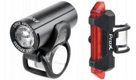 Dviračio žibintų rinkinys PROX PICTOR SET juodas 350 10 lm priekinis ir galinis