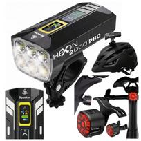 Dviračių žibintų rinkinys SPECTER HEXON 2000PRO 10000mAh + galinis WT09 100H