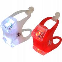 Dviračio LED žibintų rinkinys DUNLOP, silikoniniai, 2 LED priekinis ir galinis