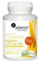 Maisto papildas ALINESS Magnesium Citrate 125mg su B6 (P-5-P), 100 kapsulių, VEGE