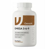 Maisto papildas Omega 3-6-9 OstroVit 90 kapsulių, žuvų taukai, linų aliejus, vitaminas E