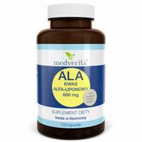 Maisto papildas Medverita ALA Alfa lipoinė rūgštis 600 mg 100 kapsulių