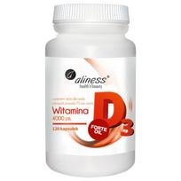 Maisto papildas Aliness Vitamin D3 Forte Oil 4000 IU 120 kapsulių 75+