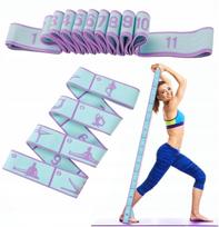 Gimnastinė pasipriešinimo guma su pratimų paveikslėliais, 11 dalių