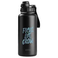 Terminis vandens butelis sportui, plieninis, juodas, 950 ml