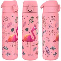 Plieninis vandens butelis ION8 0,6 L 600 ml, Pink Flamingo, PZH sertifikatas, nepraleidžiantis šviesos