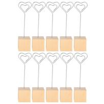 10 vnt. Nuotraukų laikiklis, Užrašų, Pranešimų kortelių, Nuotraukų metalinis segtukas, Stovas, Tvirtas medinis pagrindas, Rankdarbiai beige