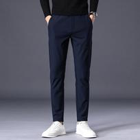 Vyriškos kelnaitės Verslo Stretch Slim Fit elastiniu juosmeniu Jogger Korėjos klasikinės vyriškos kelnės 28 mėlyna