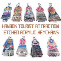 Korean Traditional Hanbok Tourism Etched Acrylic Keychains (9 pcs)