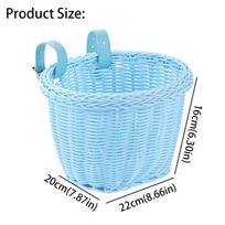 Handwoven Front Handlebar Basket Adjustable Leather Straps Bicycle Storage Basket  Cycling dangaus mėlyna spalva