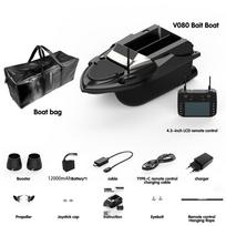 GPS Žvejybos Masalo Valtis Flying V080 800M Nuotolinio Valdymo Masalo Valtis Automatinis Grįžimas 12000mAh Baterija 3KG Krovimo Palaikymas 12000mAh juoda