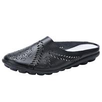 Moteriškos Gracosy Klumpės Batai Odiniai Loafers Slip On Mules Antil Slip Beach Sandalai 39 juoda