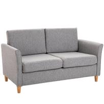 ® Dvivietė sofa | Nuimami pagalvėlės | Linas, putplastis, kaučiukmedis | Šviesiai pilka | 141 x 70 x 78 cm