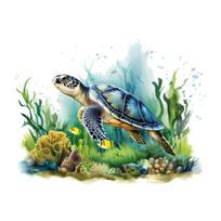 Sea World Turtle Toilet Sticker Removable Self-adhesive Waterproof PVC Living Room Wall Art Bathroom Toilet Lid Decoration Decal KTY