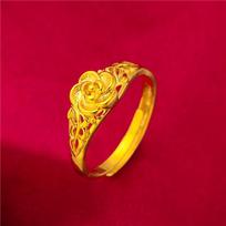 Vietnamese 24K Gold-Plated Women's Ring - Simulated Gold Jewelry for Weddings Adjustable Open Size multi