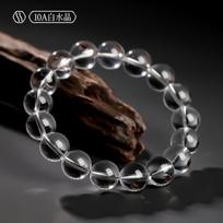 DJ Jewelry Pure Natural White Crystal Bracelet for Women, Ice-Grade Pure Single-Loop Transparent Beads, Loose Beads, Buddhist Bead Bracelet 【3A Entry Level】 white