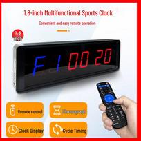 1.8-Inch LED Fitness Timer: 6-Digit Interval Countdown for Boxing and Training US Standard black