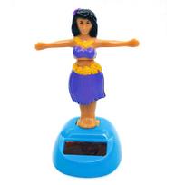 New Solar Swinging Hawaiian Girl Doll Car Creative Ornaments Car Decorations Hulala Girl Swinging Cartoon Car Ornaments Styling blue