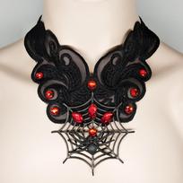 Vampire Lace Choker: Spider Web Halloween Necklace for Women Y494 juoda
