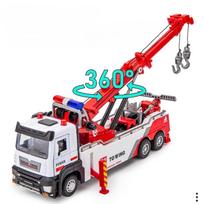 1:32 dvigubos kablio griebtuvas transportavimo krano modelio žaisliniai automobiliai lydinio lieto metalo garsas šviesa atitraukiamas durys atsidaro žaislas berniukų gimtadienio dovanos red