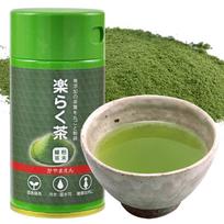 Miltelių pavidalo žalioji arbata Sencha Rakuraku 40g skardinėje, susmulkinta, pagaminta Šizuokoje