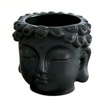 Creative Buddhas Statue Flowerpot Handicrafts Green Potted Plant Container Home Courtyard Garden Decoration pilka spalva
