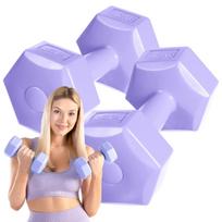 DrFit šešiakampiai fitneso svarmenys, 2x1,5 kg rinkinys, violetiniai
