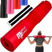 MuscleForge® raudona apsauga štangos grifui, paminkštinimas sprandui ir klubams