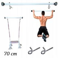 Reguliuojamas skersinis su laikikliais sūpynėms, baltas, 70 cm