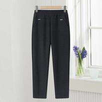 Mom's Warm Winter High-Waisted Velvet Straight-Leg Pants for Seniors 3XL (57.5-65 kg) juoda