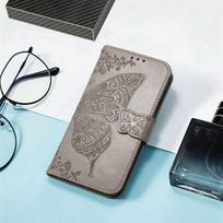 Butterfly Leather Flip Case For OPPO Reno 14 5G 14F 15F A6X A5X A6 Realme C71 15T 15 16 Pro Plus Wallet Cover Reno15 Reno14 F OPPO Reno 14 5G pilka spalva
