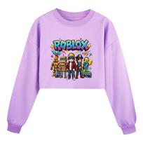 5574 Multi-color Kids Girls Roblox Game Printed Long Sleeves Sweatshirt Top 110cm violetinė